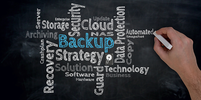 Backup Cloud is written by hand on blackboard