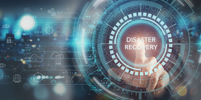 Disaster recovery concept. Restoring critical systems and data, backup and restoration procedures, proactive planning to mitigate risks and protect against potential disasters. IT system protection.